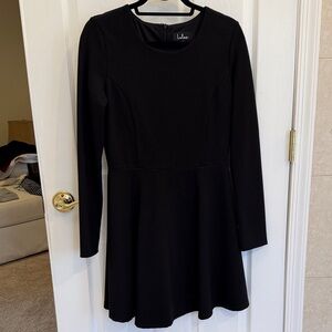 Lulu's Elegant Black Long Sleeve Dress